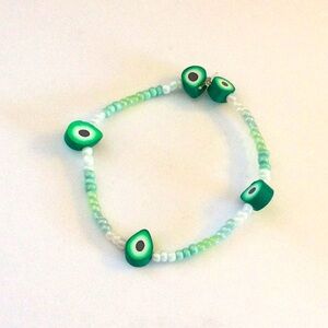 Green Avocado Beaded Kids Bracelet